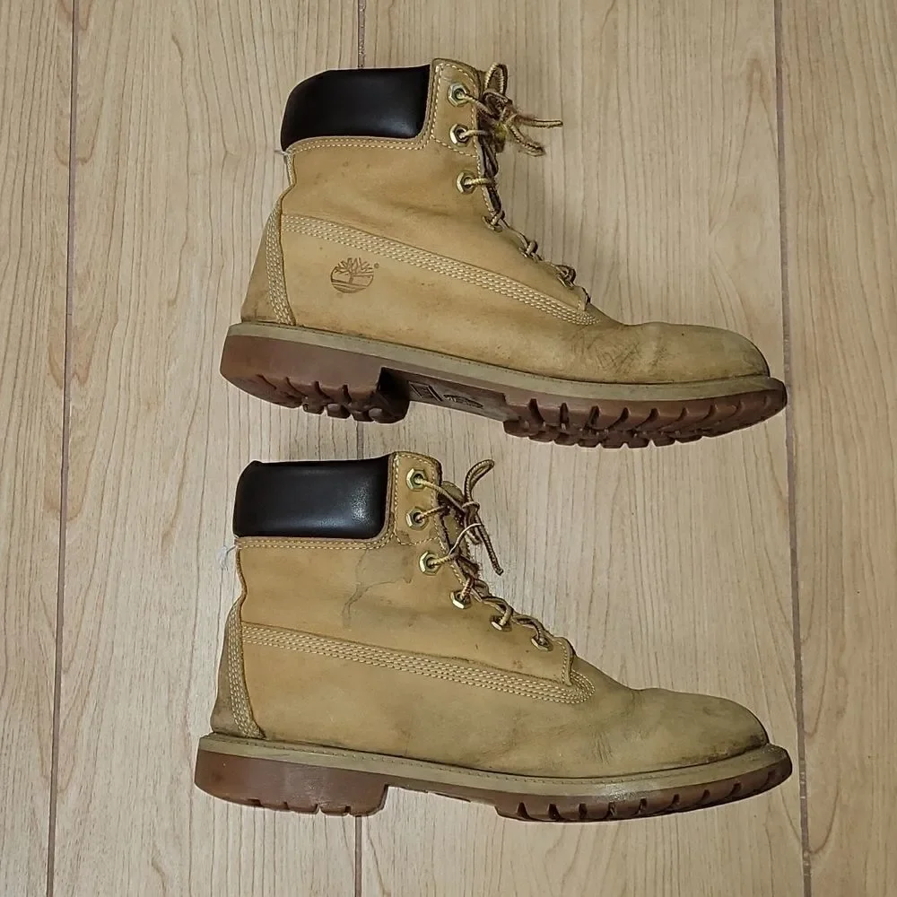 TIMBERLAND 6-INCH NUBUCK LEATHER WATERPROOF BOOTS, SIZE 7